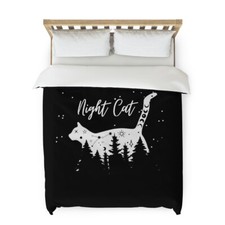 BLACK Duvet Cover, NIGHT CAT