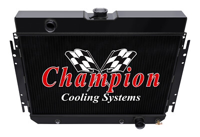 Atom Champion 3 Row Black Finish Radiator for 1966 - 1968 Chevrolet Caprice