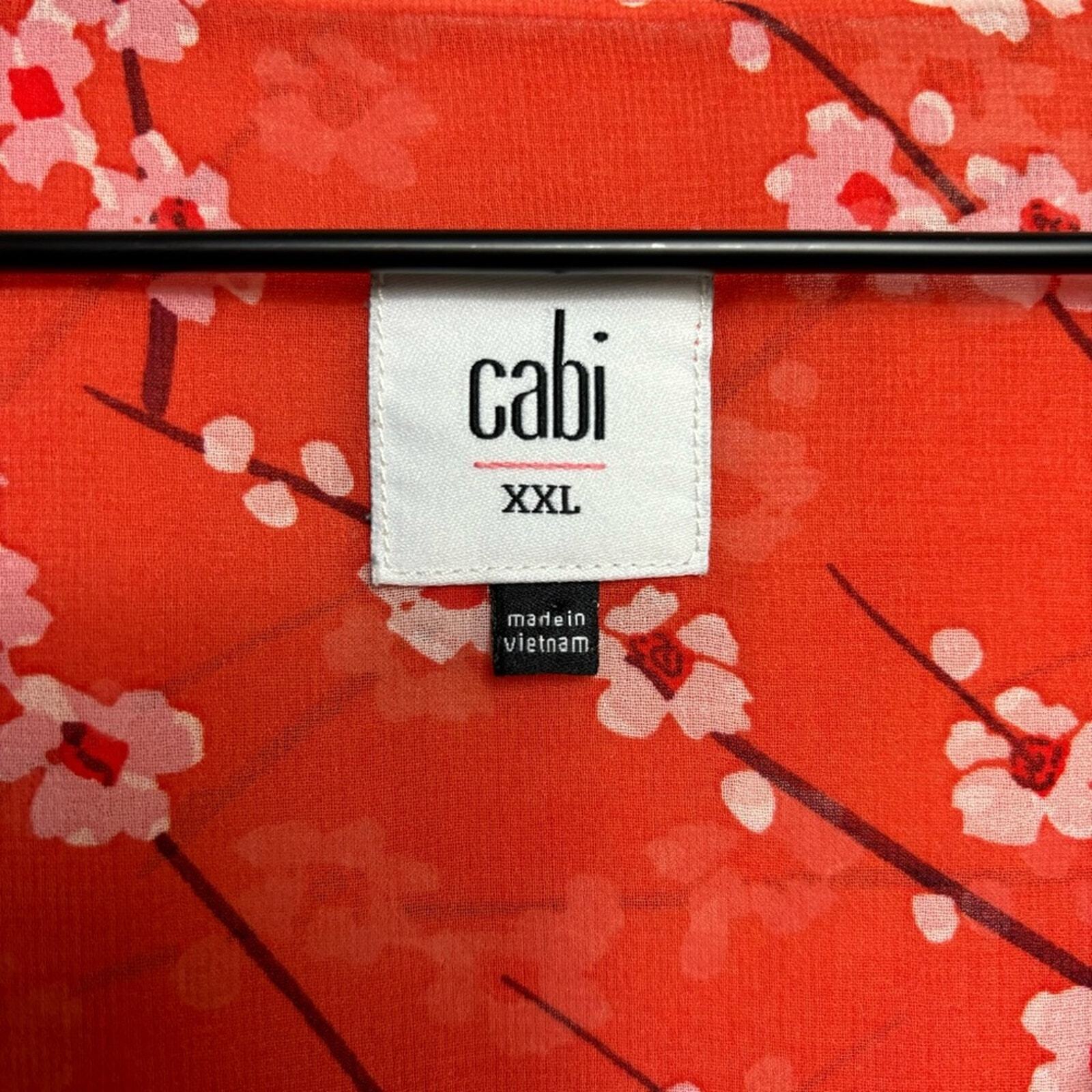 Cabi Split Flutter Sleeve Chiffon Cherry Blossom … - image 3
