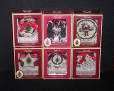 Lot of 6 SPODE CHRISTMAS Tree ORNAMENTS NIB