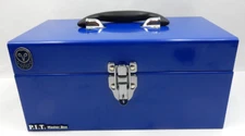 P.I.T. MASTER BOX MINIATURE TOOL BOX, 12" REMOVEABLE TRAY BLUE STEEL TOOL BOX
