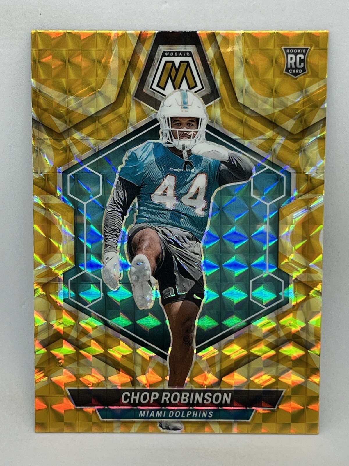 2024 Panini Mosaic Reactive Yellow Chop Robinson #321 RC Rookie Miami Dolphins