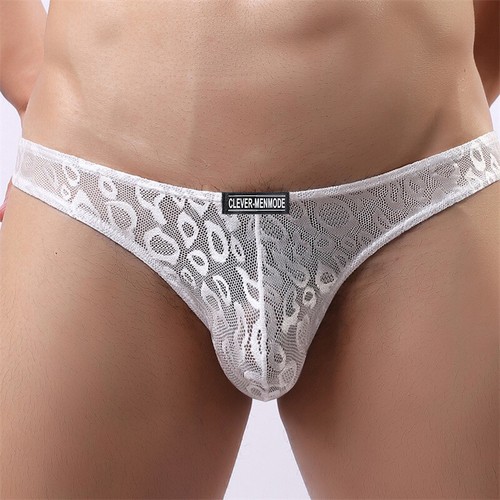 Mens Lace Low Rise G-string Gay Brief Sexy See-Through Panties Thong Underwear ♡ - Picture 2 of 32