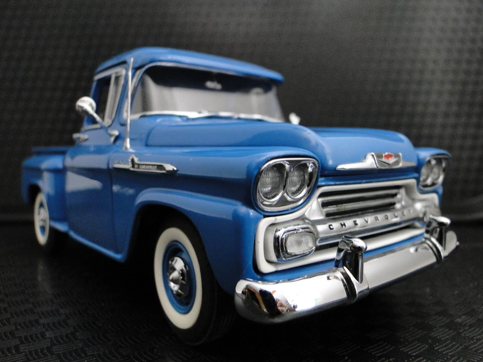 Camioneta Chevy 55 1:24 camioneta Hot Rat Rod 18 carrera 12 azul 57 1955 1957 Foto 3 de 4
