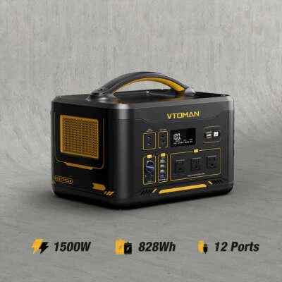 VTOMAN Jump 1500X Portable Power Station 1500W 828Wh Solar Battery Generator US