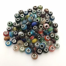 Wholesale Lot 25 50 100 250 European Bracelet Beads Mixed Murano Art Glass NEW