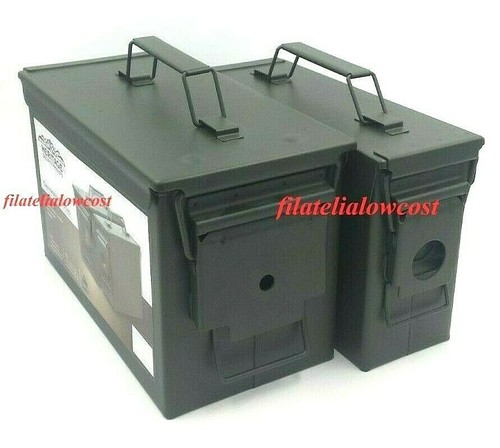 Caja Munición Metal Militar Ejercito Plata Silver Supervivencia EEUU Monedas Oz - 第 2/14 張圖片
