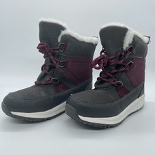 Cat  Jack Girls' Kasey Faux Fur Thermolite Winter Boots Charcoal Kids Size 3