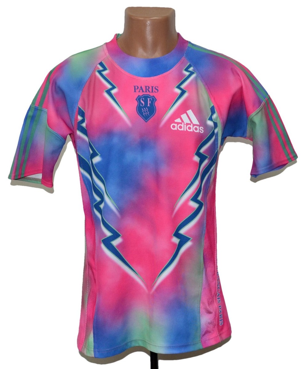 PARIS SF FRANCE RUGBY UNION SHIRT ADIDAS SIZE L