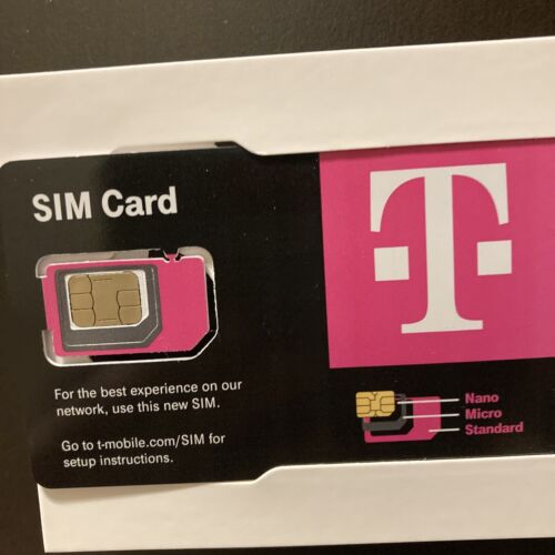 New T-Mobile SIM Card R15 5G 4G LTE TMobile Triple Cut Nano Micro 3 in 1 w Tool - Afbeelding 1 van 3