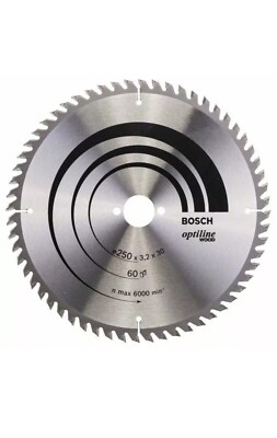 Bosch Kreissägeblatt Optiline Wood für Handkreissägen, 250 x 30 x 3,2 mm, 60