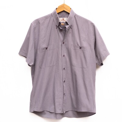 Vintage Renoir El Corte Ingles Shirt Mens XL Purple Check Button Down Casual