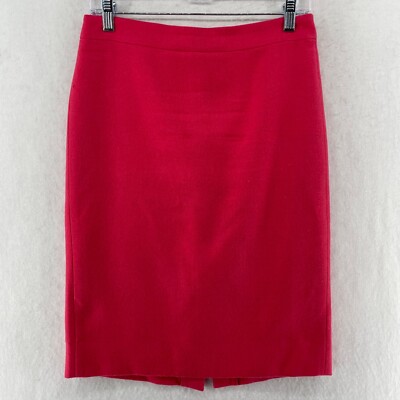 Skirt Women's Sz Red Pencil High-Rise Regular Fit Back Slit 