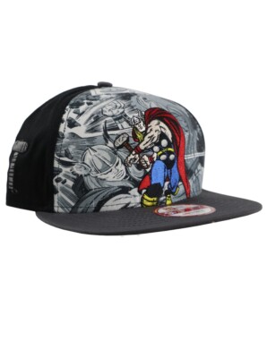 New Era Classic Mighty Thor 9fifty Snapback Hat Adjustable Marvel Comics Black