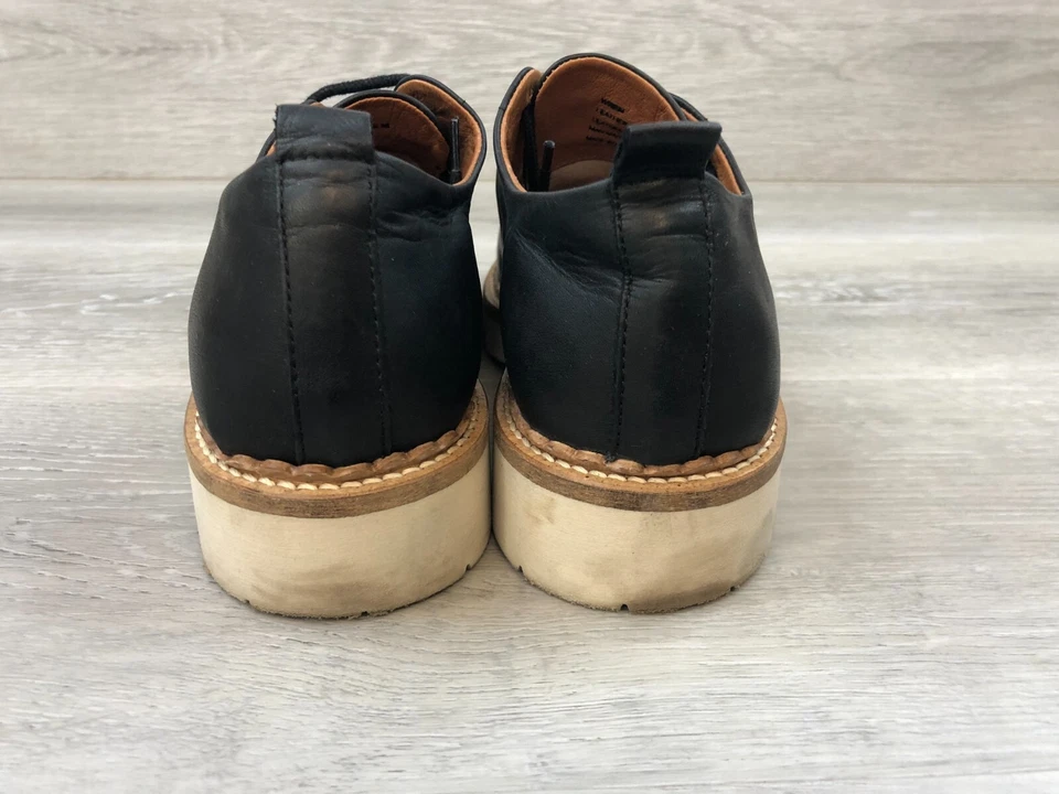 Zapatos para mujer Miz Mooz Wren de cuero negro 7,5 con cordones informales cómodos tacón bloque Foto 3 de 4