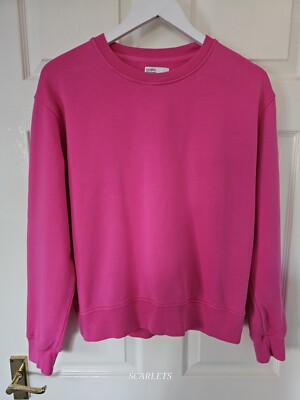 Buntes Standard Pink Sweatshirt Classic Oversized Gr. Small Organic Crew 