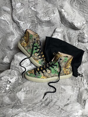 Gucci GG Supreme Bengal Tiger Hi Top Sneakers Size G