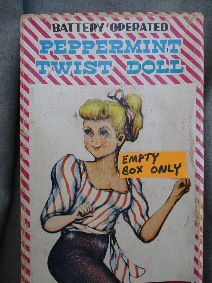 VTG 1960s JAPAN BATTERY OPERATED TOY PEPPERMINT TWIST DOLL VTG 1960s JAPAN BATTERY OPERATED TOY PEPPERMINT TWIST DOLL