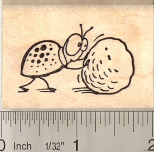 cute dung beetle rubber stamp G10815 WM bug expressions - Afbeelding 1 van 1