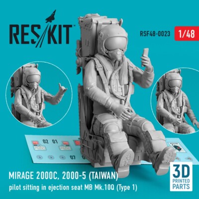 1/48 ResKit RSF48-0023 Mirage 2000C, 2000-5 (TAIWAN) pilot sitting in ejection s