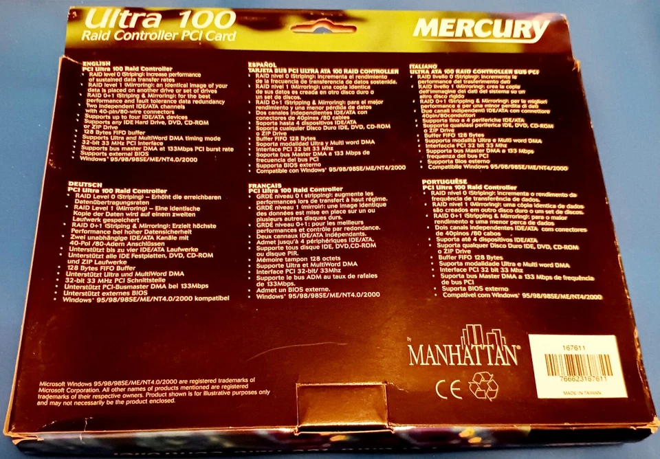 Manhattan-Mercury Ultra 100 IDE Raid Controller PCI Card - Image 2 of 4