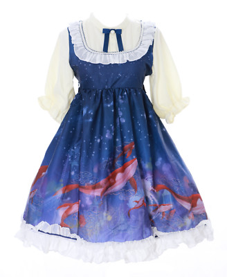 JSK-27 Big Fish & Begonia Blau Meer Fisch Pastel Goth Lolita Kleid Kostüm