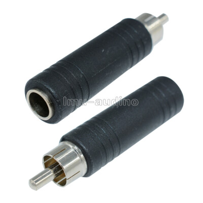 2PCS RCA Male Plug to 1/4 6.35mm Female Jack Audio Adapter Connector