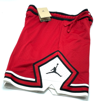NEW* Men NIKE Jordan Sports Dri-Fit Mesh Diamond Shorts Gym Red