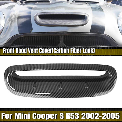 1x Front Hood Scoop Vent Trim For MINI Cooper S R50 R53 02-06 Carbon ...