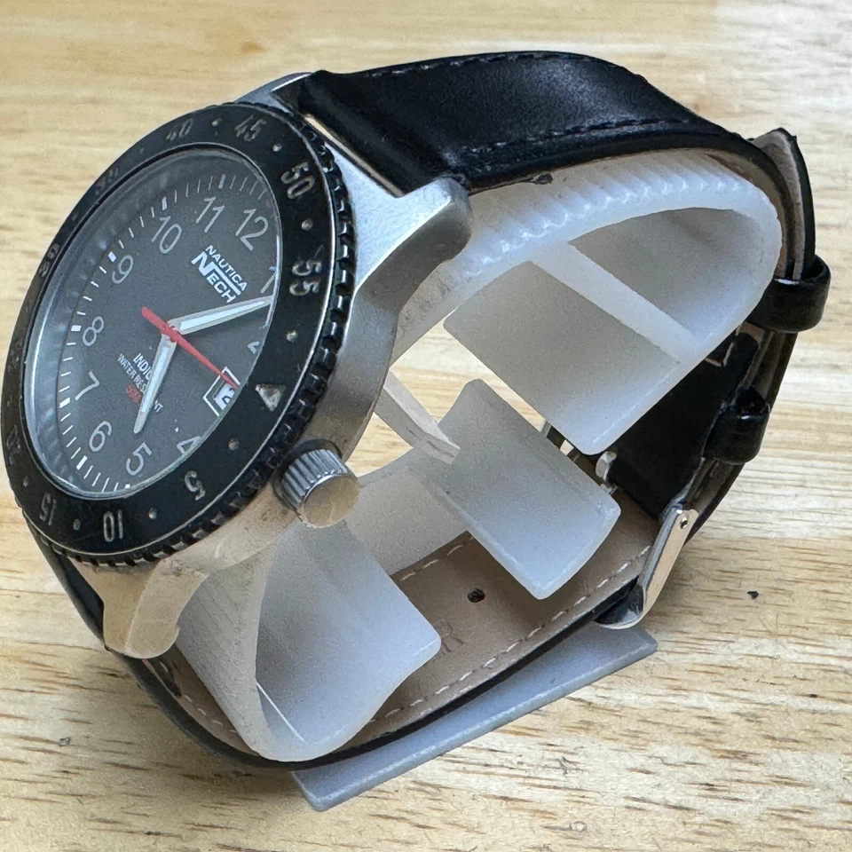 Nautica NECH Quartz Watch Men 50m Rotating Bezel Silver Steel Analog New Battery - Image 4 of 4