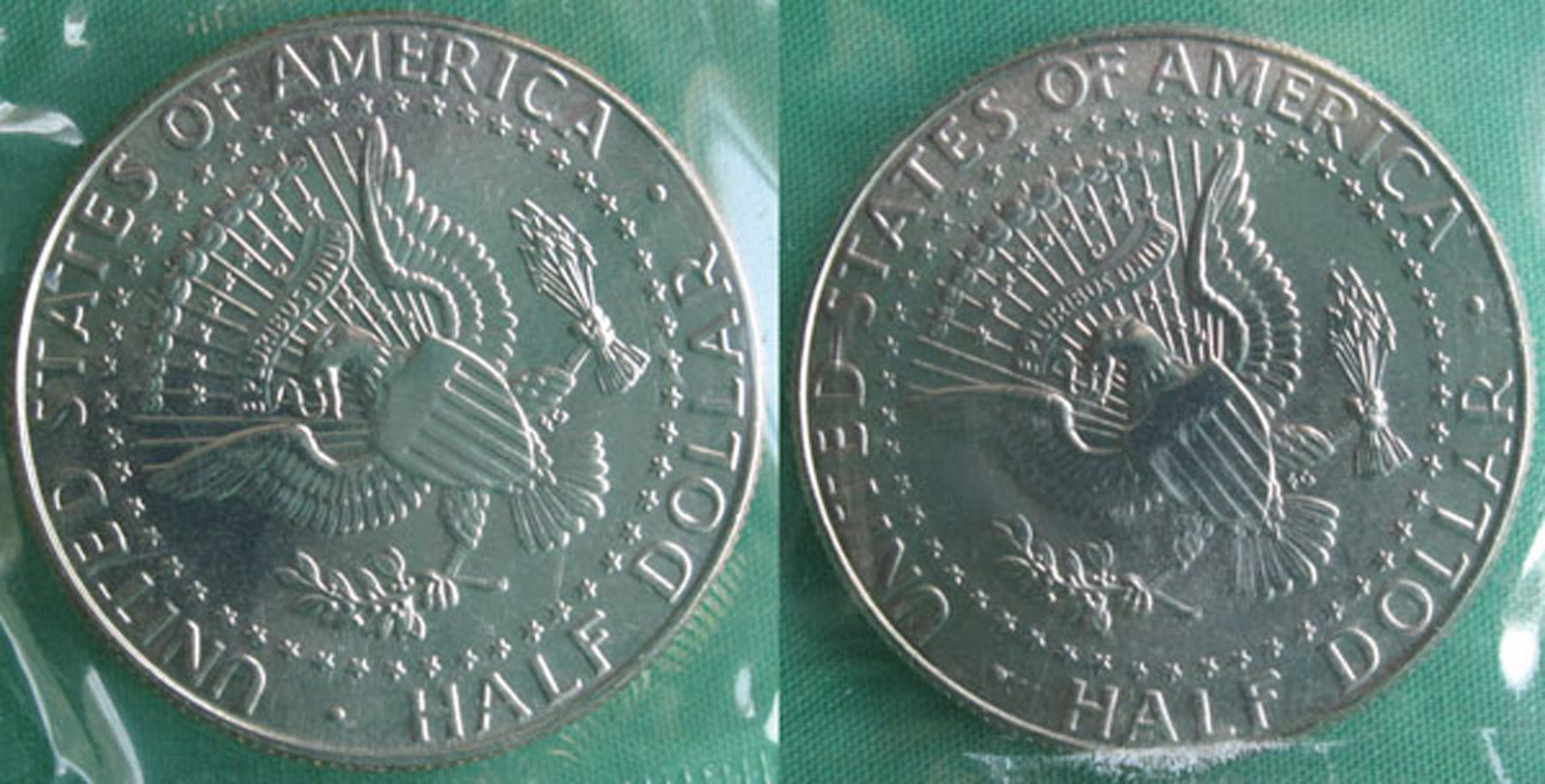 2002 P and D Kennedy Half Dollar Coin from US Mint Set 2 BU Cello Fifty ...