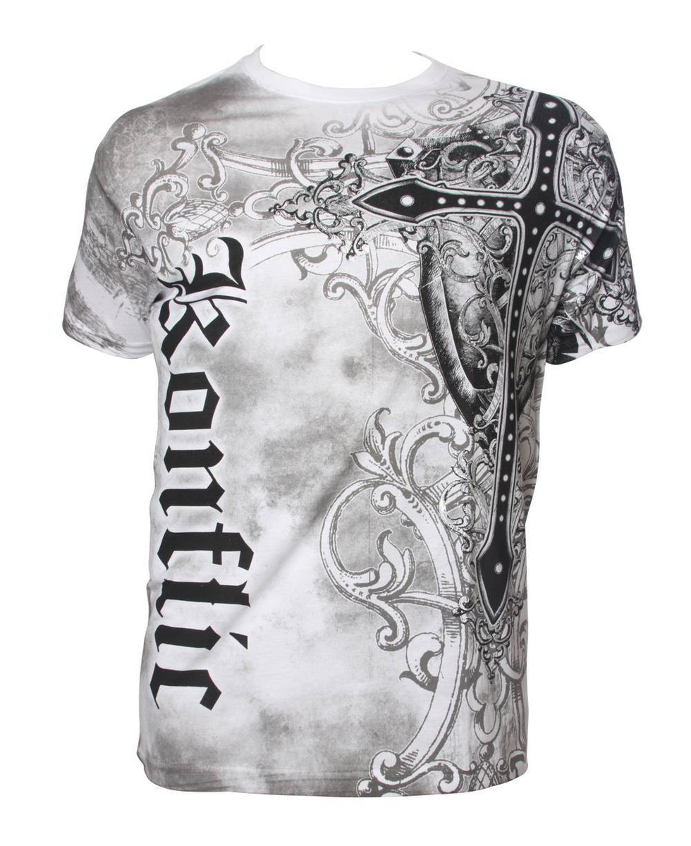 Konflic NWT Men's Giant Cross Graphic Fashion MMA Muscle T-shirt