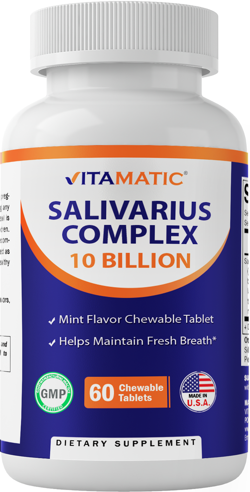 Vitamatic Salivarius Complex 10 Billion Chewable Mint Flavored Tablet - 60 Count