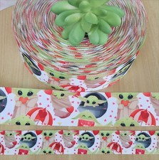 7/8  1.5" 1 YD Yoda Grosgrain Ribbon Star Wars Yoda Valentine Ribbon