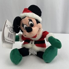 Mini Bean Bag Santa Minnie 7" Plush Disney Store  Theme Parks Christmas NWT