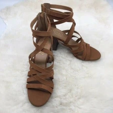 Franco Sarto Women's Madrid Heeled Ankle Strap Sandals Biscuit  Size 7M NWB $109