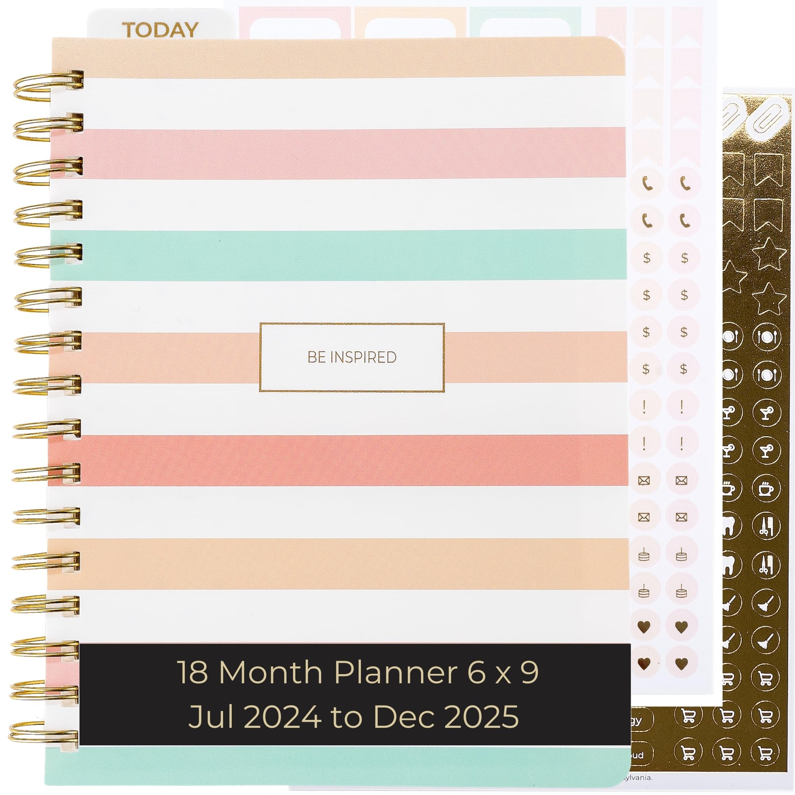 18 month planner July 2024-dec 2025 Pastel Stripes 2024-2025 Planner weekly a...