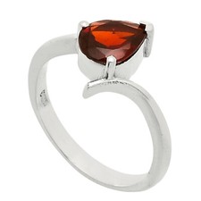 925 Silver Pear Gemstone Minimalist Solitaire Promise Ring for Women AGR1022