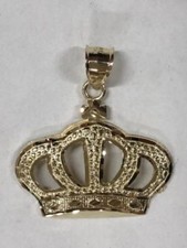 10K SOLID YELLOW GOLD KING'S CROWN PENDENT