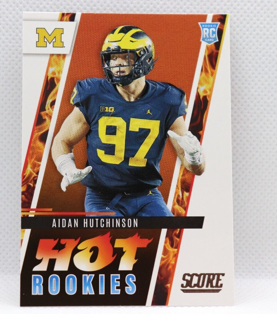 2022 SCORE HOT ROOKIES INSERT #HR6 AIDAN HUTCHINSON LIONS/MICHIGAN RC