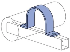 Unistrut P2558-25 EG, Channel Pipe Strap, Pipe Strap, 1 PC