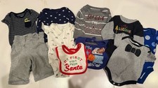 Infant boy lot of 10 pieces - newborn / 0-3 Months- Various Brands
