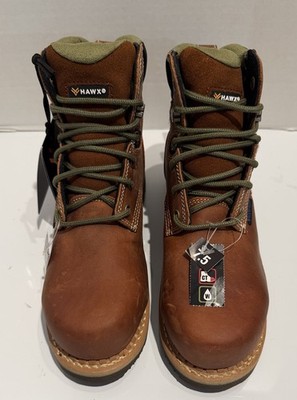 HAWX Work Boots Women 7.5B Platoon Leather Upper Comp Toe Protection Safety NEW
