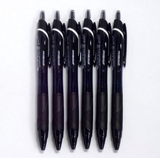 Uni Jetstream 0.7mm Black Ballpoint Pens 6 Pack Smooth Writing Office School
