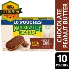 Nature Valley Biscuit Sandwiches Chocolate Peanut Butter, 10 Bars 13.5 oz