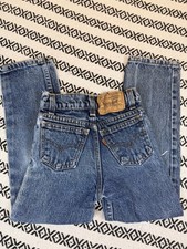 Vintage Little Levis Jeans Boys 7 Slim orange tab Distressed Made In USA S Y2K