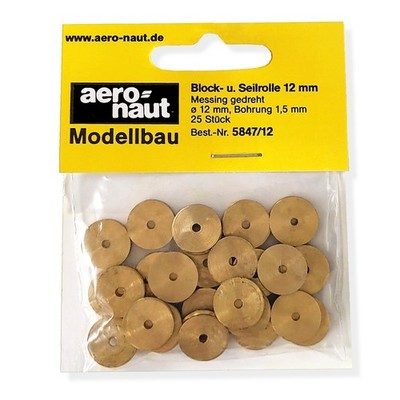 (0,80 /Stück) Block-Seilrolle 12,0 mm Bohrung 1,5 mm, 25er Pack