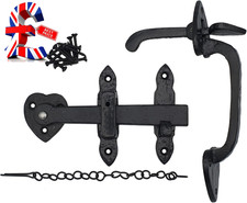 Suffolk Latch (Thumb Lever) with Locking Pin Double Sided Gate Access, Antique B