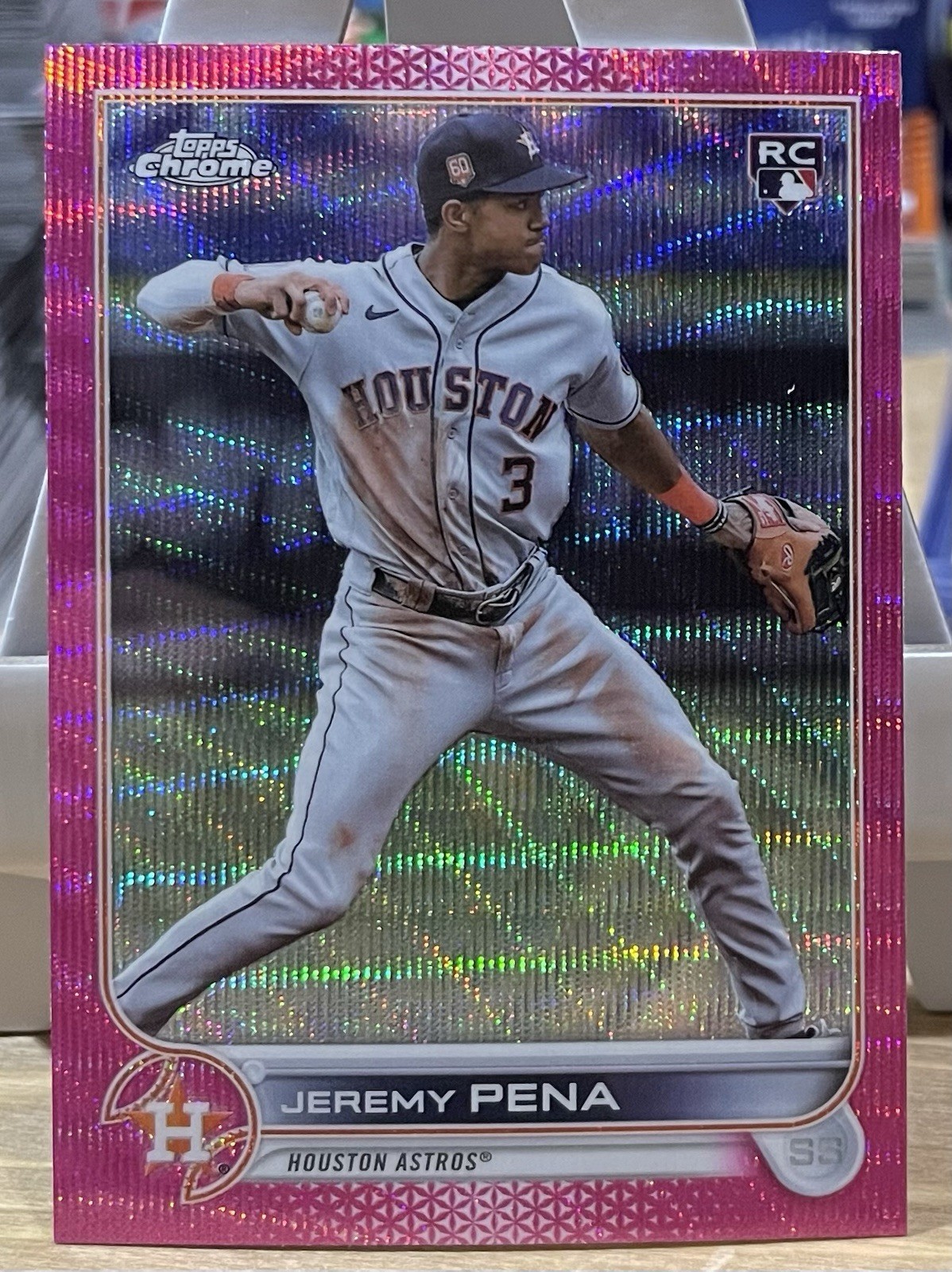 2022 Topps Chrome Update Jeremy Pena Pink Wave RC USC-136 Houston Astros