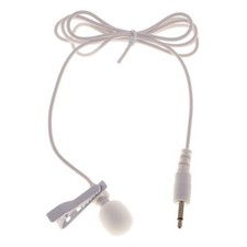 3.5mm Plug Mini Clip On Microphone Mic with Tie Collar Shirt Clip White